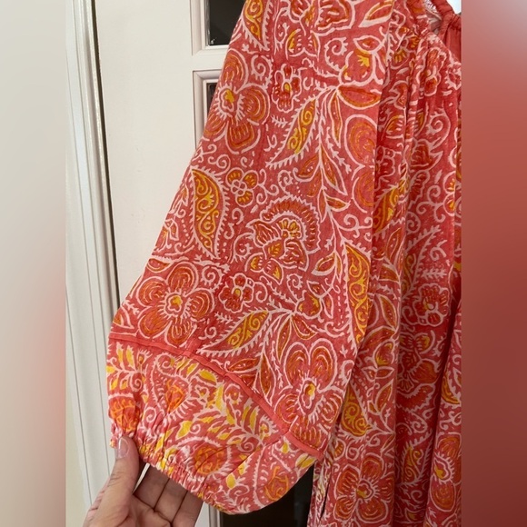 CLEOBELLA Grace Mini Dress in Bloom Block Print Coral Romantic Pastel - Size XS - Picture 7 of 11